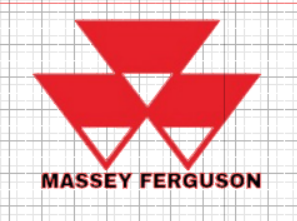 Massey ferguson logo + writing    (PAIR)